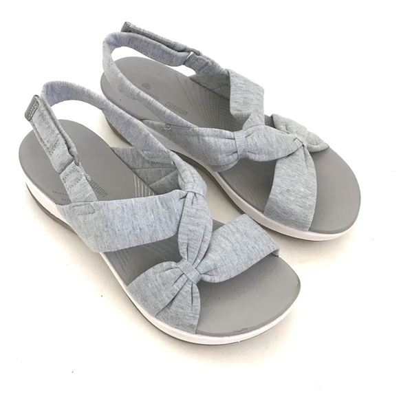 CLOUDSTEPPERS By CLARKS Cushion Soft Jersey Sport Arla Belle Gray Sandal Size 6 - Picture 1 of 16